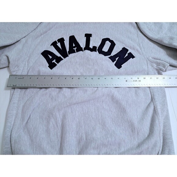 Vintage Champion Size XL Reverse Weave Avalon Varsity Gray Navy Blue 90s Sweater - Picture 10 of 12